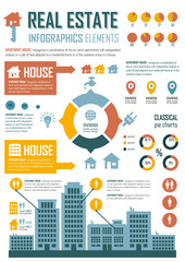 Vector Illustration with Infographics retro elements in blue, ye