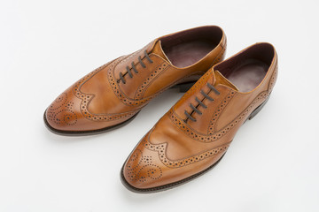 English Full Brogue Brown Shoes