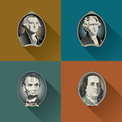 Money Figurehead Background with Long Shadows