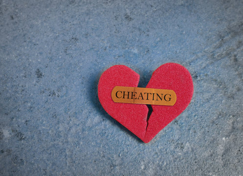 Broken red cheating heart