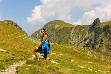 Fototapeta premium Young woman hiking