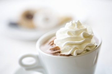 Hot chocolate with cream rosette
