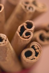 Several cinnamon sticks (close-up)