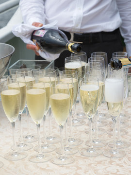 champagne in glass glasses