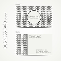 Geometric monochrome business card template with hipster