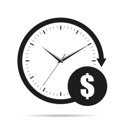 Time is money icon with shadow