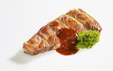 Ribs, Close Up, with Barbecue Sauce