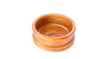 Wooden plate isolated on white background