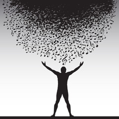 The Joy of Music is Depicted in this Grayscale Background