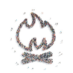 group  people  shape  fire