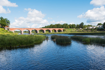 Fototapeta na wymiar Bridge in Kuldiga, Latvia.