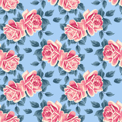 Seamless pattern with roses