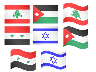 Asian Flags 7 EPS 10