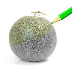 cantaloupe melon isolate on white background