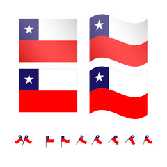 Chile Flags EPS 10