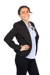 Beautiful woman doing different expressions in different sets of clothes: posing