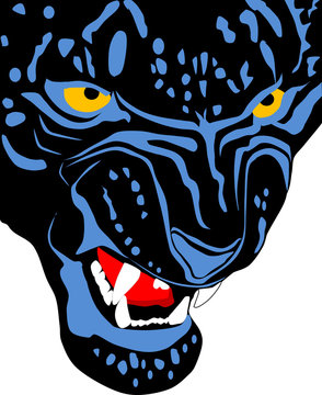 Monster panther roaring ugly