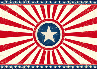 US sunbeams star horizontal flag