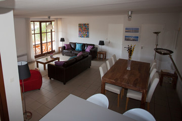 Modern, bright, clean, living room   in a  house