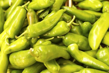 Fresh green chillies (full-frame)