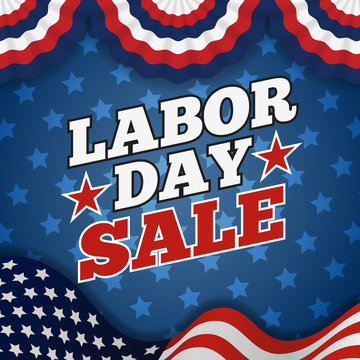 Labor day sale promotion advertising banner design. American labor day wallpaper | Vector illustration