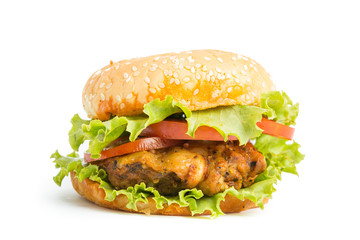 Classic Big hamburger isolate