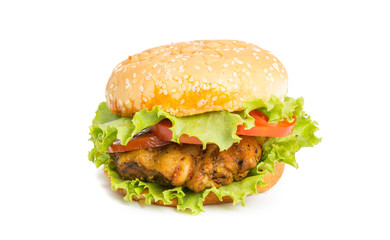 Classic Big hamburger isolate