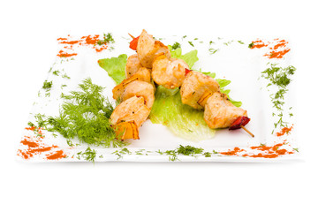 Kebab meat with herbs