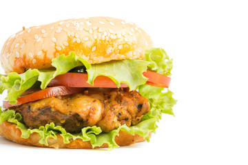 Classic Big hamburger isolate