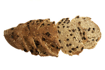 Healthy rye bread with raisin