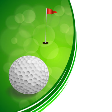 Background abstract golf sport green red flag white ball frame illustration vector