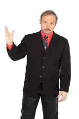 Handsome man doing different expressions in different sets of clothes: be careful