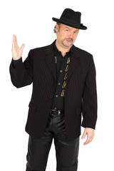 Handsome man doing different expressions in different sets of clothes: be careful