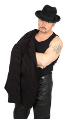 Fototapeta premium Handsome man doing different expressions in different sets of clothes: hands in pockets