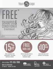 Salon flyer template with coupons 