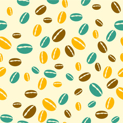 Coffee beans pattern, seamless