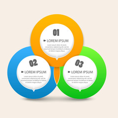 Modern business circle shapes like options banner. Diagram