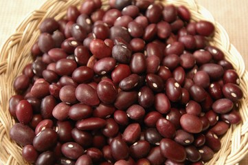 Red beans in a basket