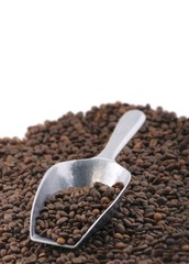 Coffee beans with scoop