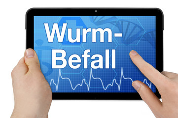 Tablet mit Interface und Wurmbefall