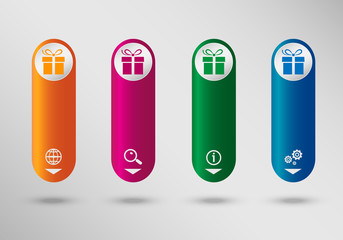 Gift box on vertical infographic design template, can be used fo