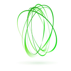 light green swirl wind moving circle element