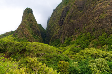 Overview of the Iao Needle State Park Maui Hawaii USA