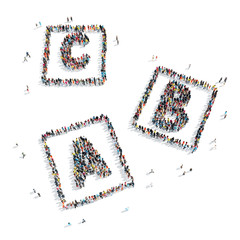 group  people  shape  letters cartoon