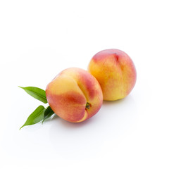 Peach on the white isolatd background.