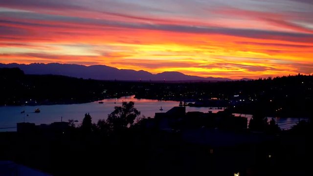 Epic Sunset on Lake Union Seattle, Washington
