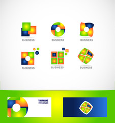 Business company logo set icon