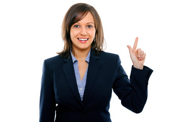 Businesswoman pointing