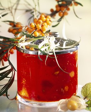 Sea buckthorn and physalis jam