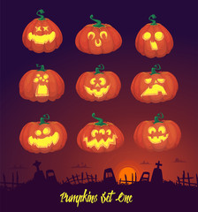 Set pumpkins for Halloween